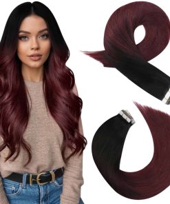 Extensiones de Cabello en Cinta Moresoo Color Vino Tinto