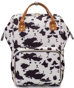 Mochila para Pañales con Estampado de Vaca para Bebés y