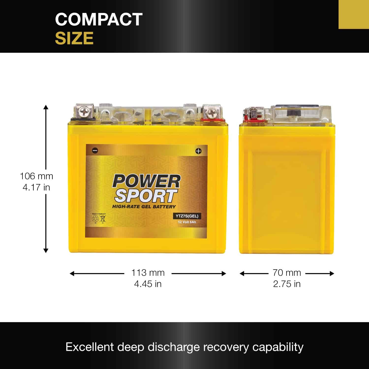 Batería de Gel para Deportes de Energía YTZ7S 12V 6AH 160 - Imagen 6