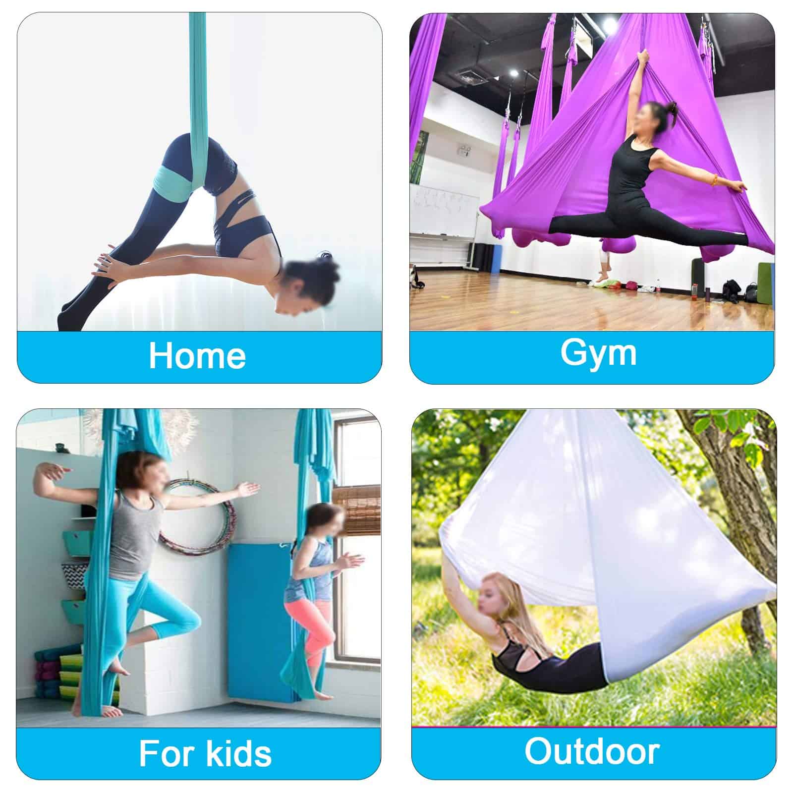 Hamaca de Yoga Aéreo FOSER Hamaca de Yoga Columpio con - Imagen 6