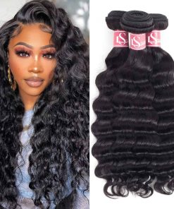 LS HAIR Extensiones de Cabello, 3 Paquetes 10" 12" 14" de