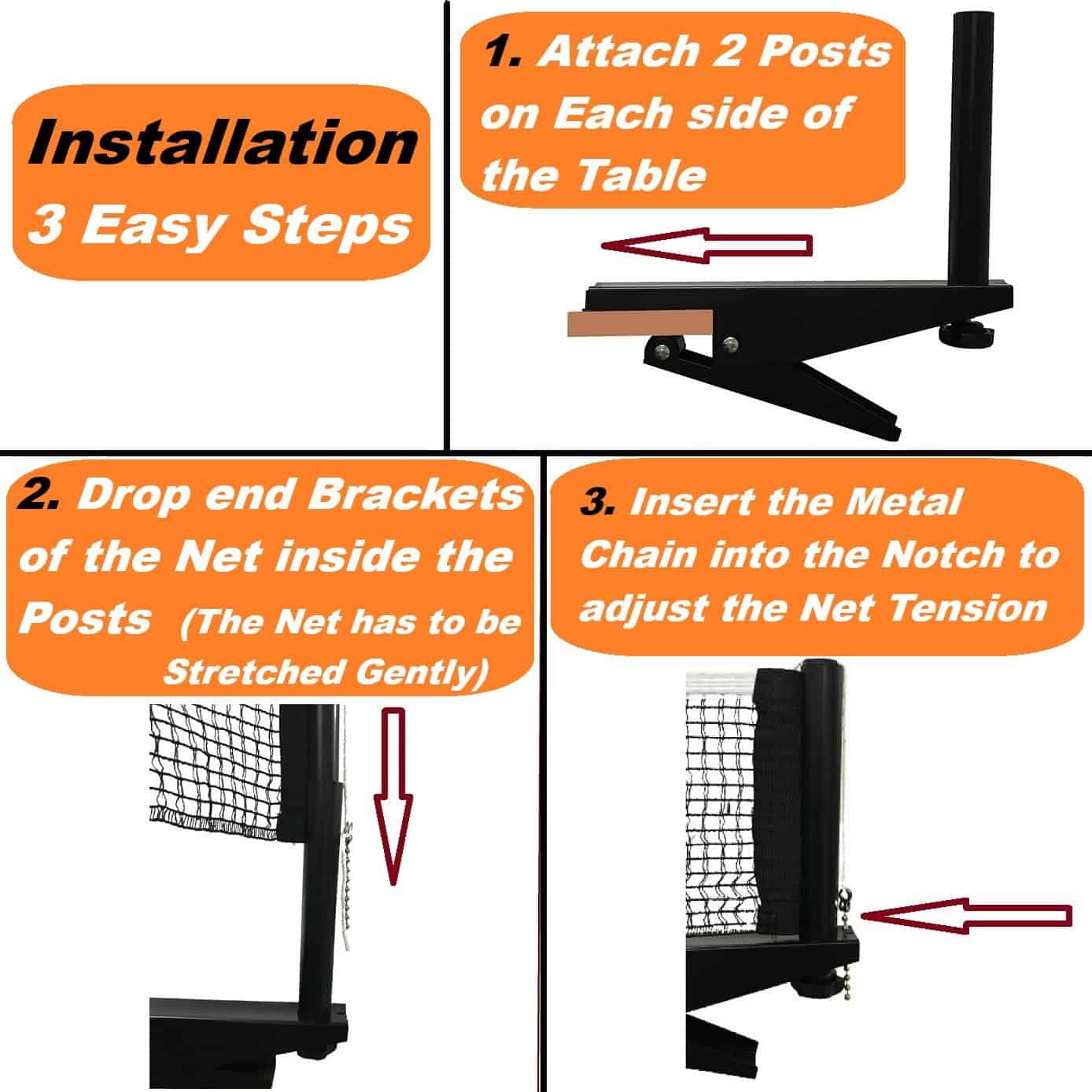 Red profesional de ping pong TINOS se ajusta a un grosor - Imagen 5