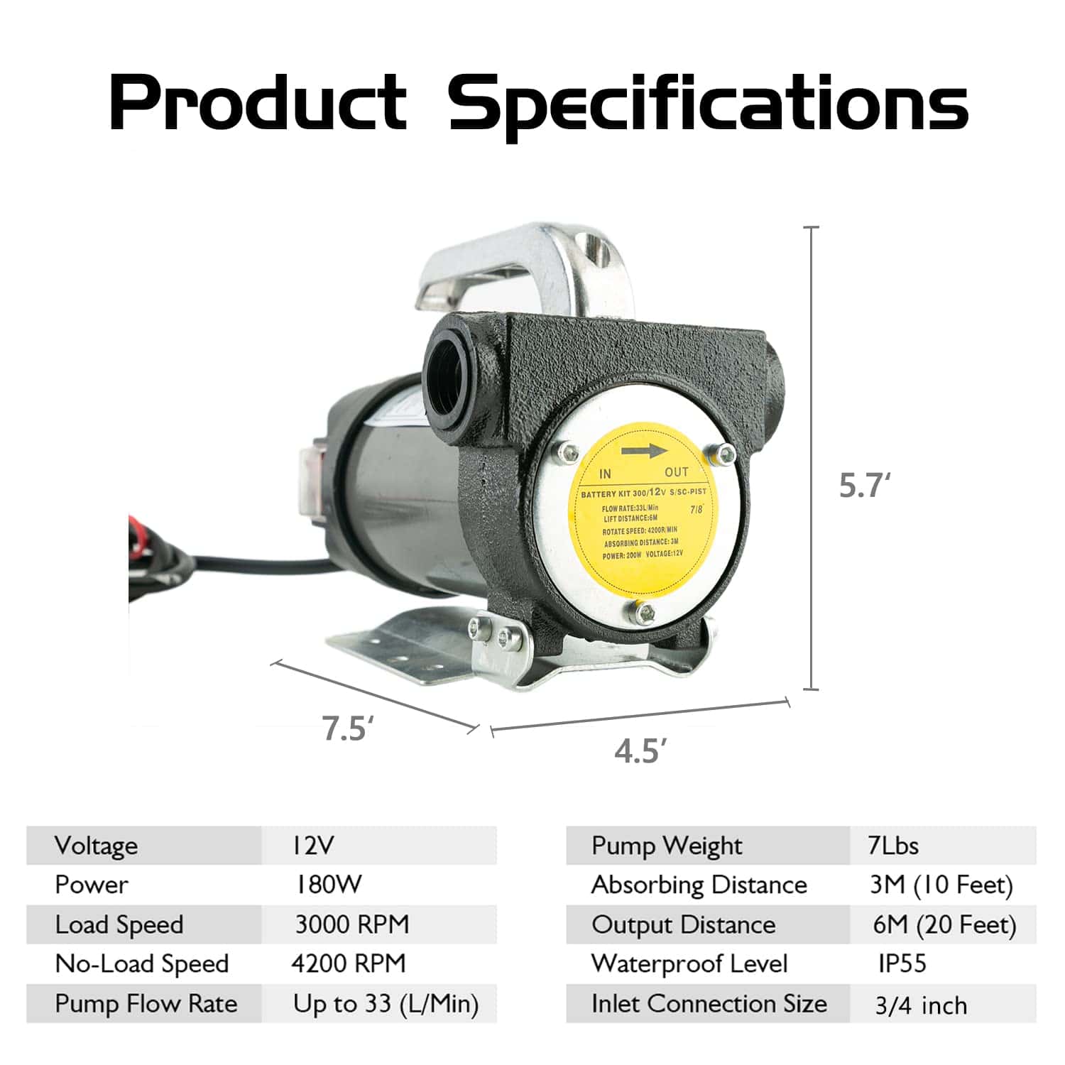 Kit de Bomba de Transferencia de Combustible Eléctrica 12V - Imagen 3