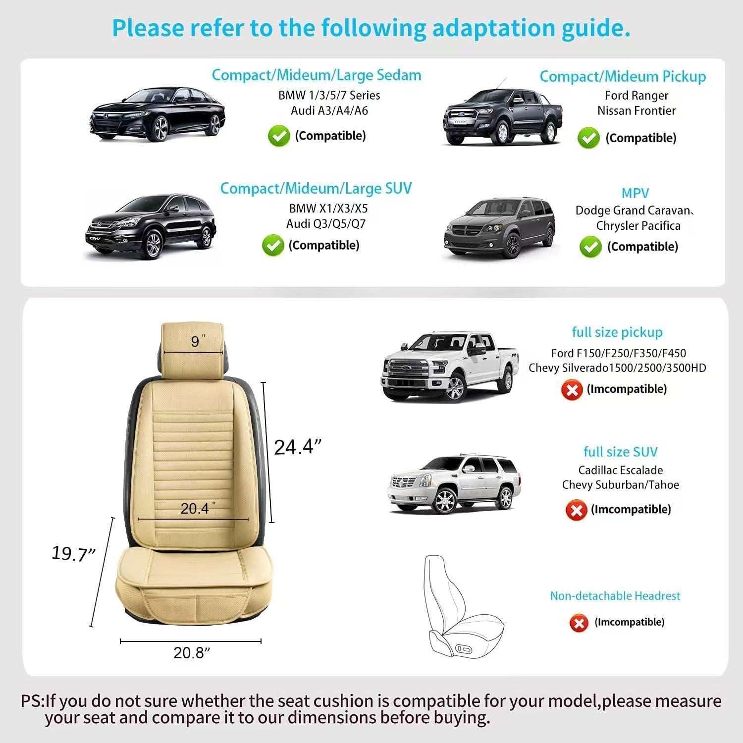 2 Piezas Fundas para Asientos de Coche Sunny Color, Fundas - Imagen 7