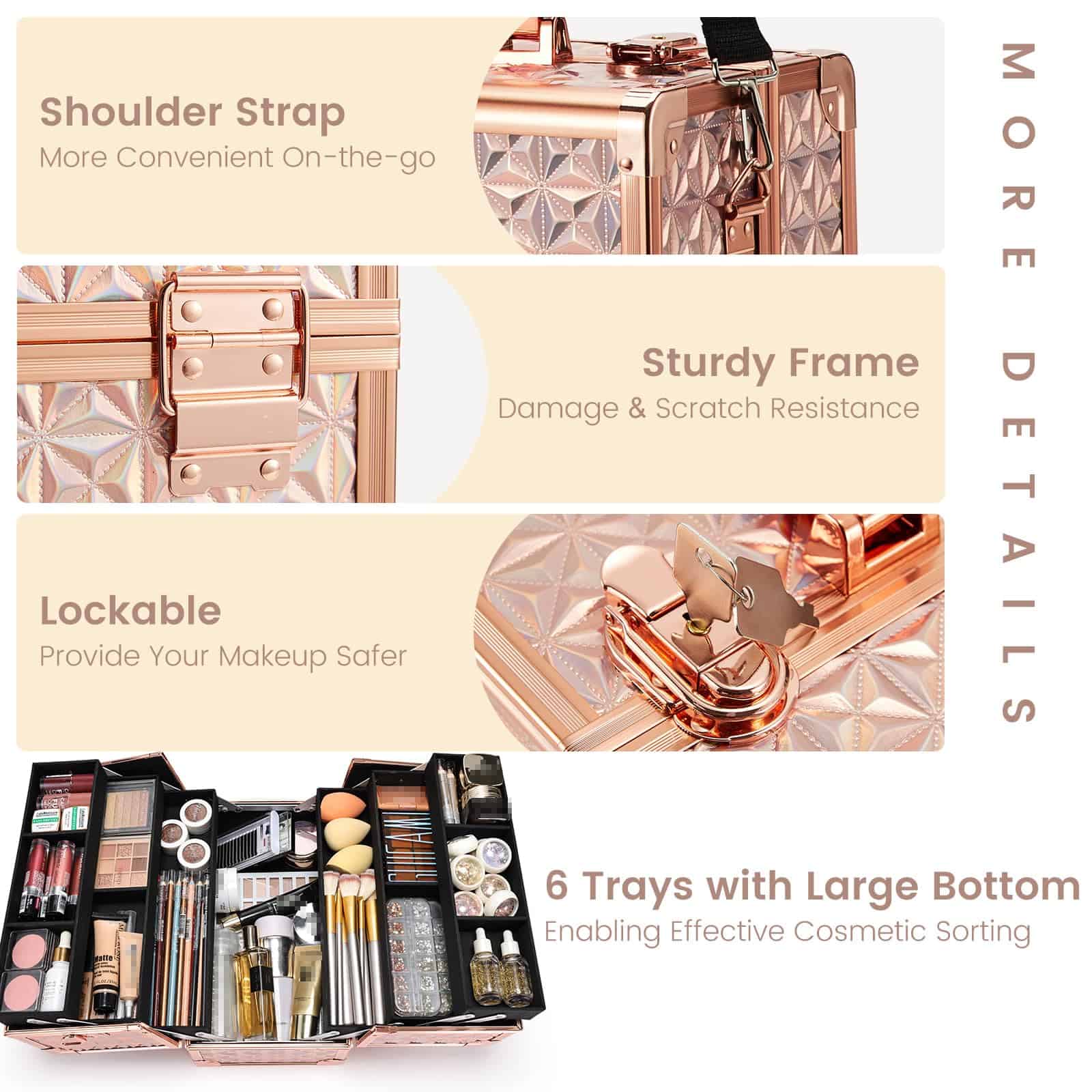 Estuche de Maquillaje FRENESSA Extra Grande 12.6 Pulgadas - Imagen 5