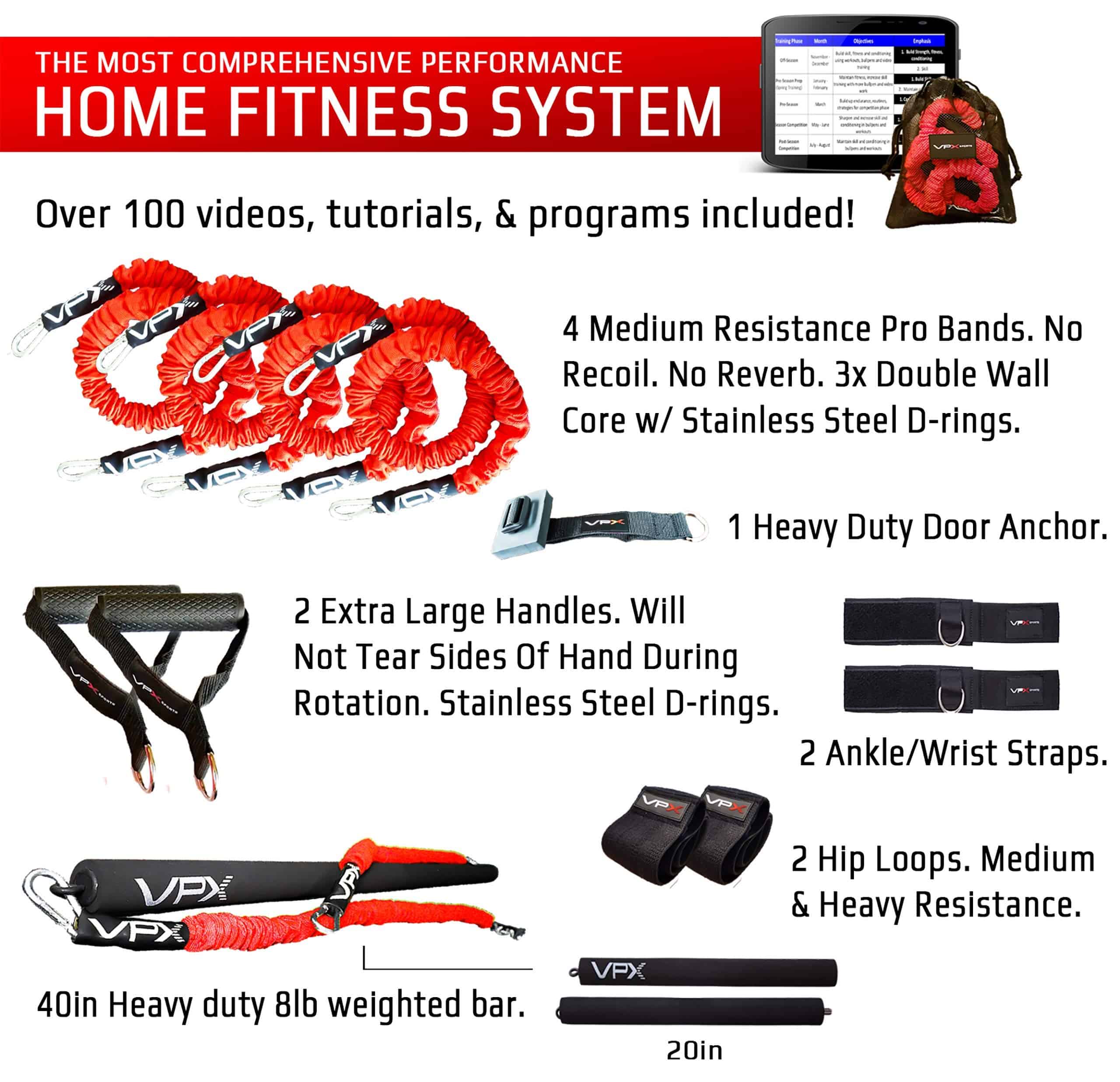 VPX Pro Fitness Home Gym 3.0 | 14 Accesorios | Sistema de - Imagen 3