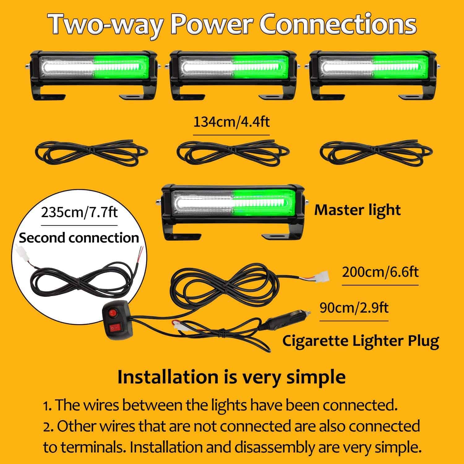Luces de Emergencia Estroboscópicas para -Blanco Verde - Imagen 6