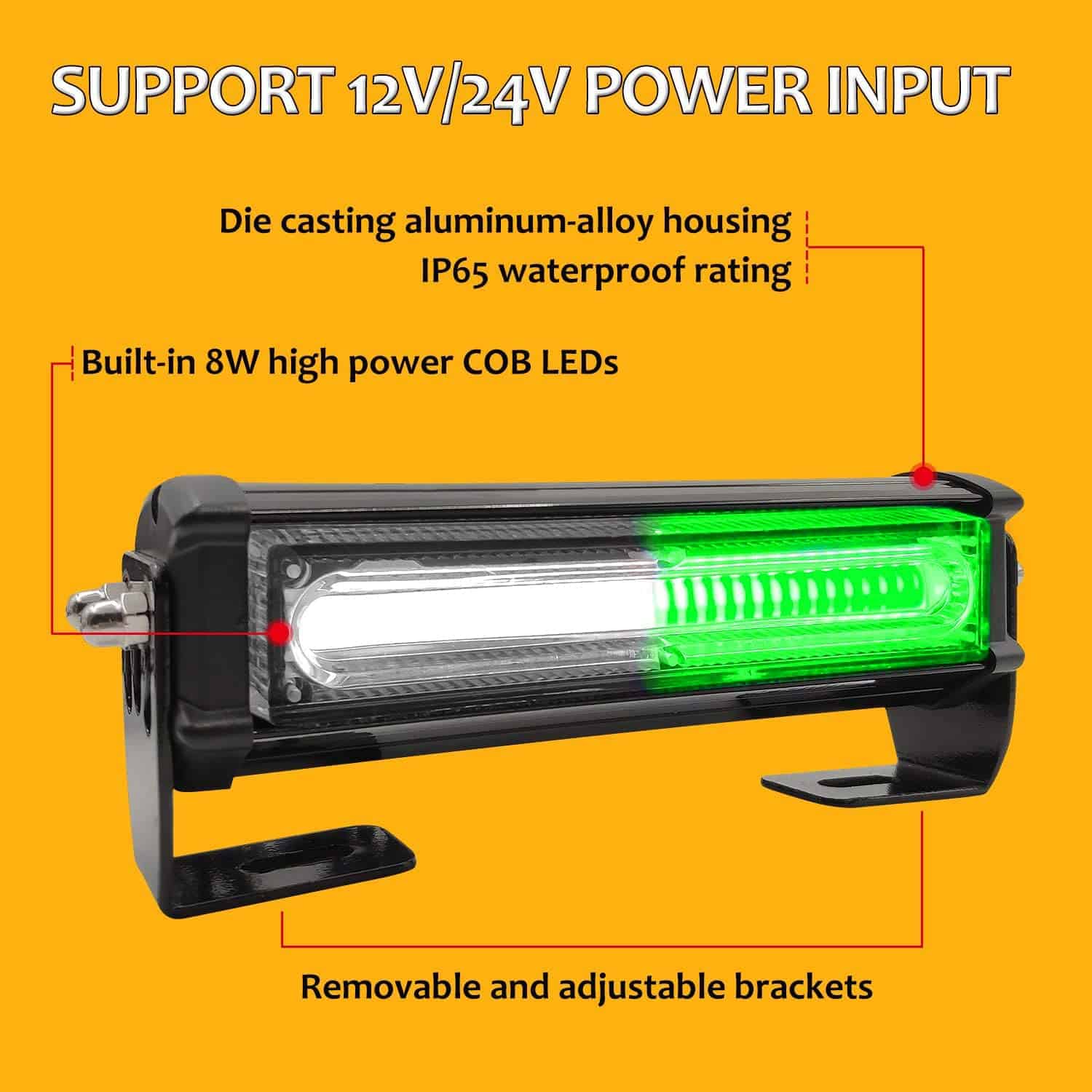 Luces de Emergencia Estroboscópicas para -Blanco Verde - Imagen 4
