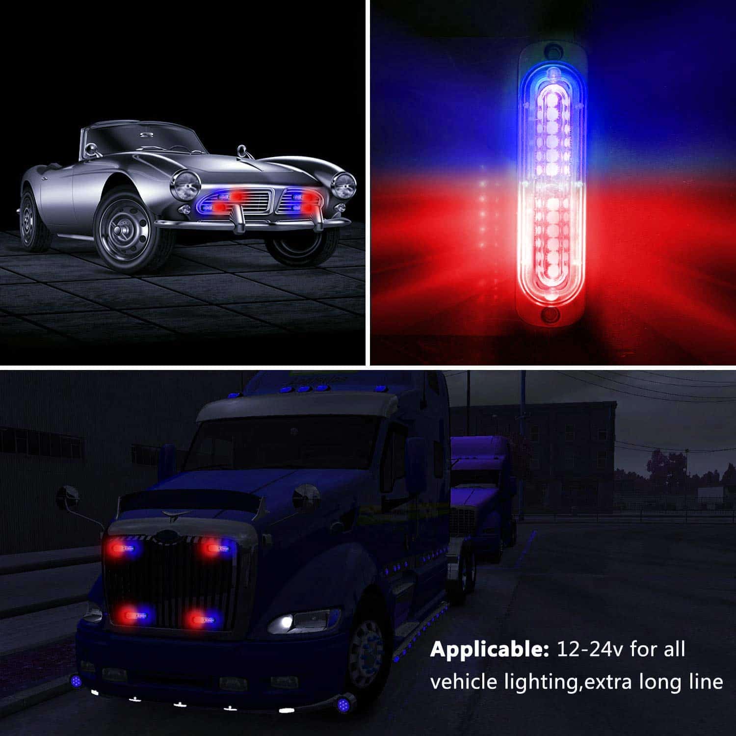 Luces de advertencia LED EASE2U, 4pcs Lámparas de - Imagen 7