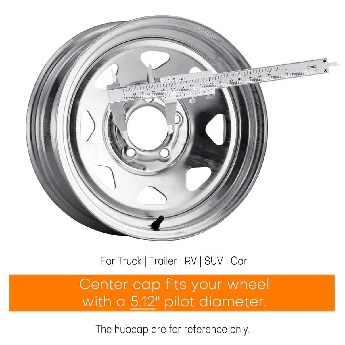 4 Pack Tapas de Centro de Rueda de Acero Cromado Plateado - Imagen 7