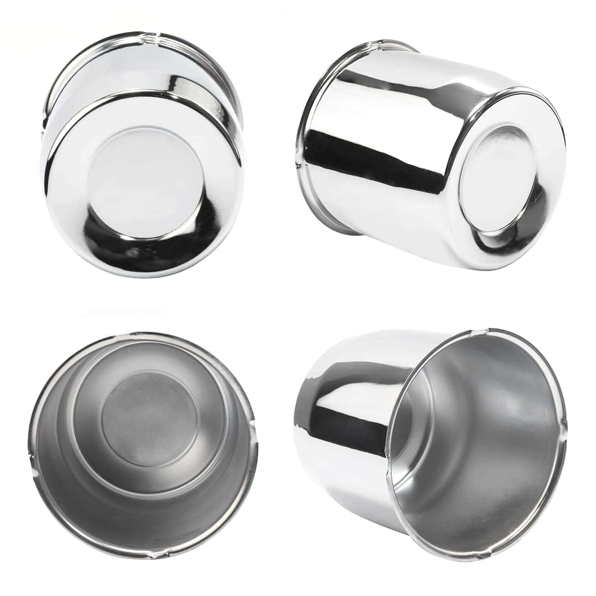 4 Pack Tapas de Centro de Rueda de Acero Cromado Plateado - Imagen 9