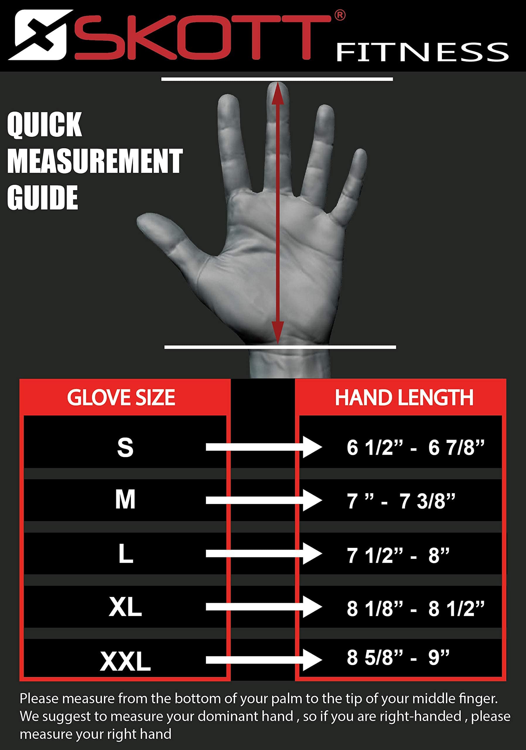 Guantes de Levantamiento de Pesas skott Evo 2 -Negro/Largo - Imagen 5