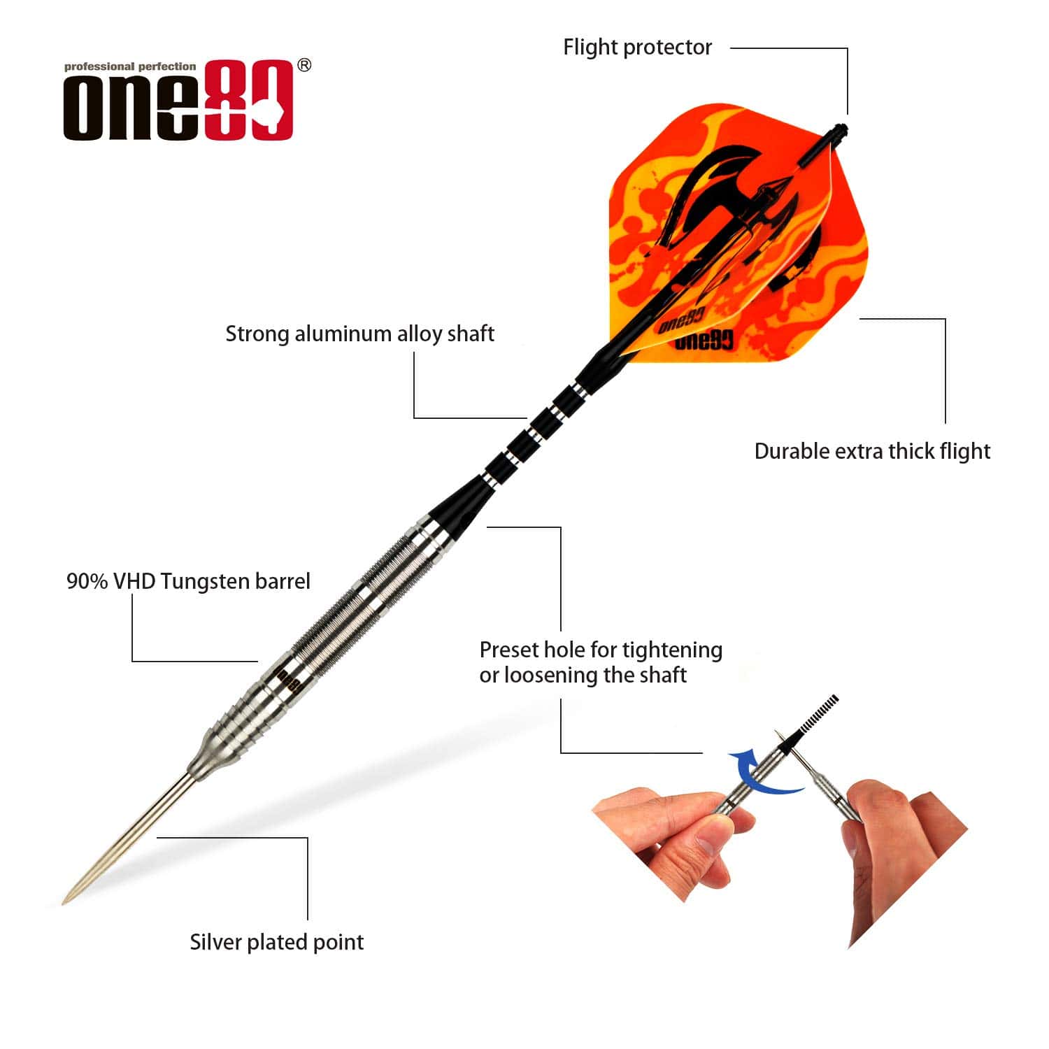 Set de Dardos Profesionales de Punta de -(H - 21g) - Imagen 3