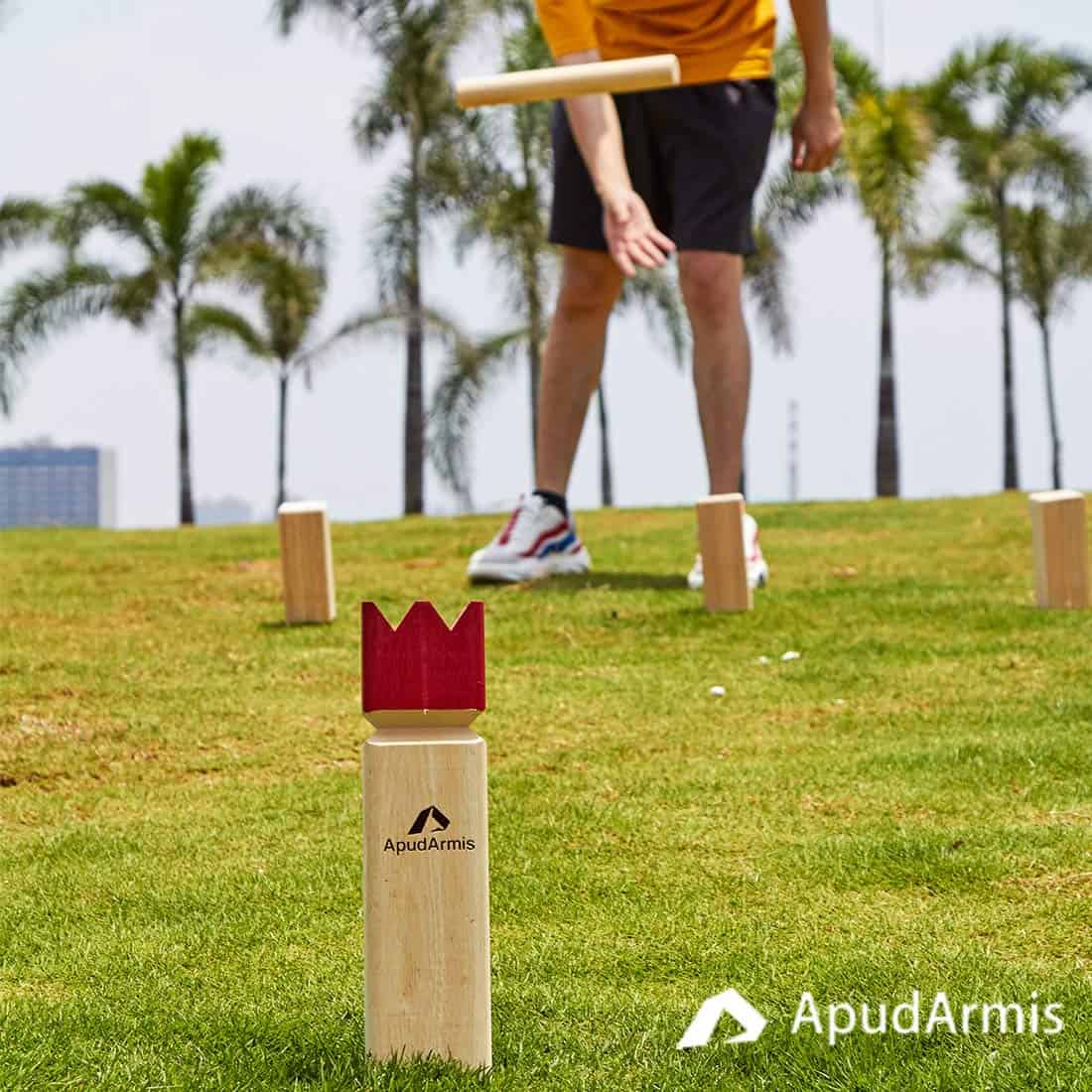 Juego de punzones de Kubb, 2 unidades de palos de madera de - Imagen 6