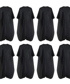 Capa de Peluquería Impermeable Negra Profesional con Cierre