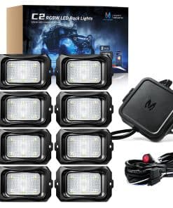 MICTUNING C2 Luces LED Roca Curvas RGBW - 8 Pods Luces