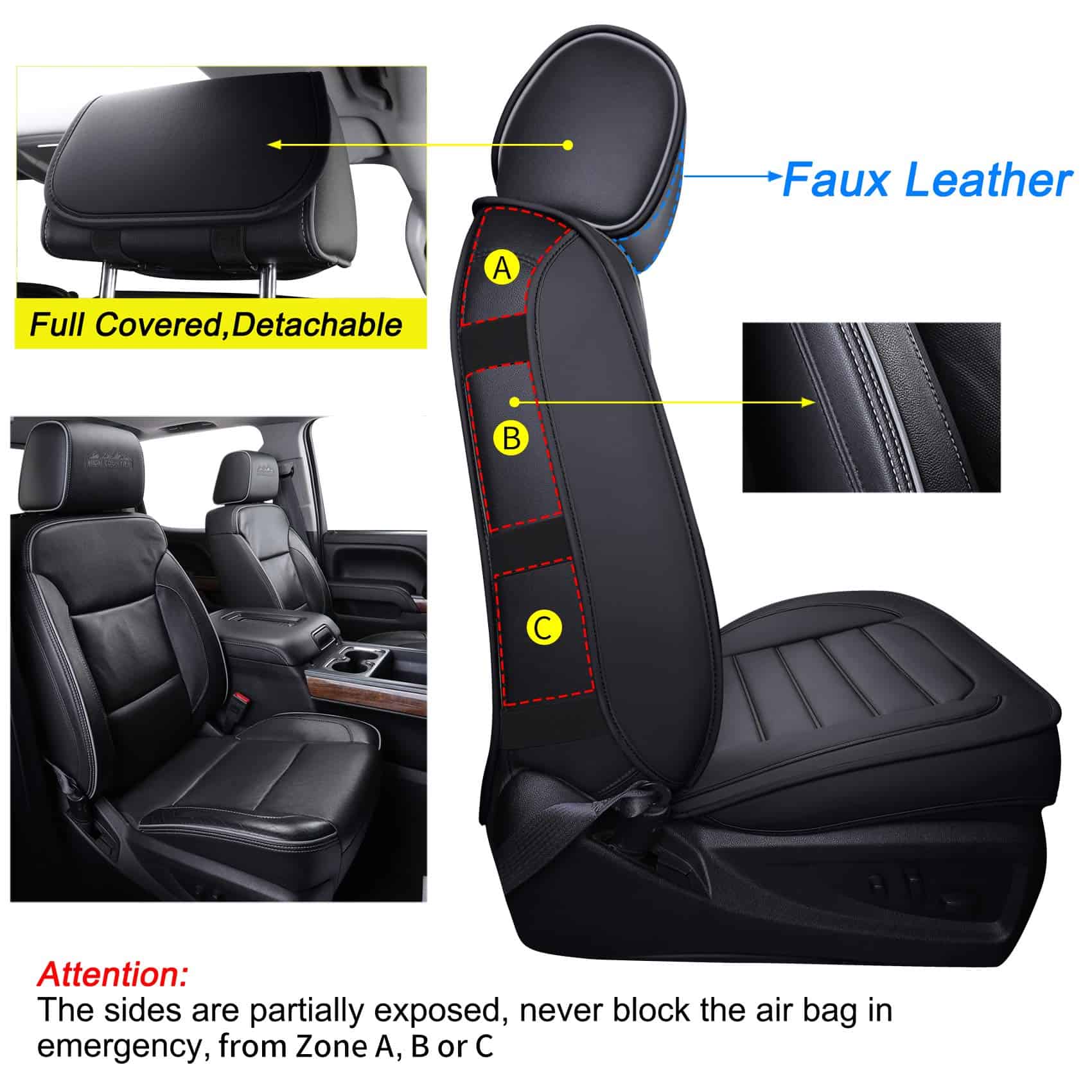 Fundas de asiento Silverado LUCKYMAN CLUB para Chevy - Imagen 4