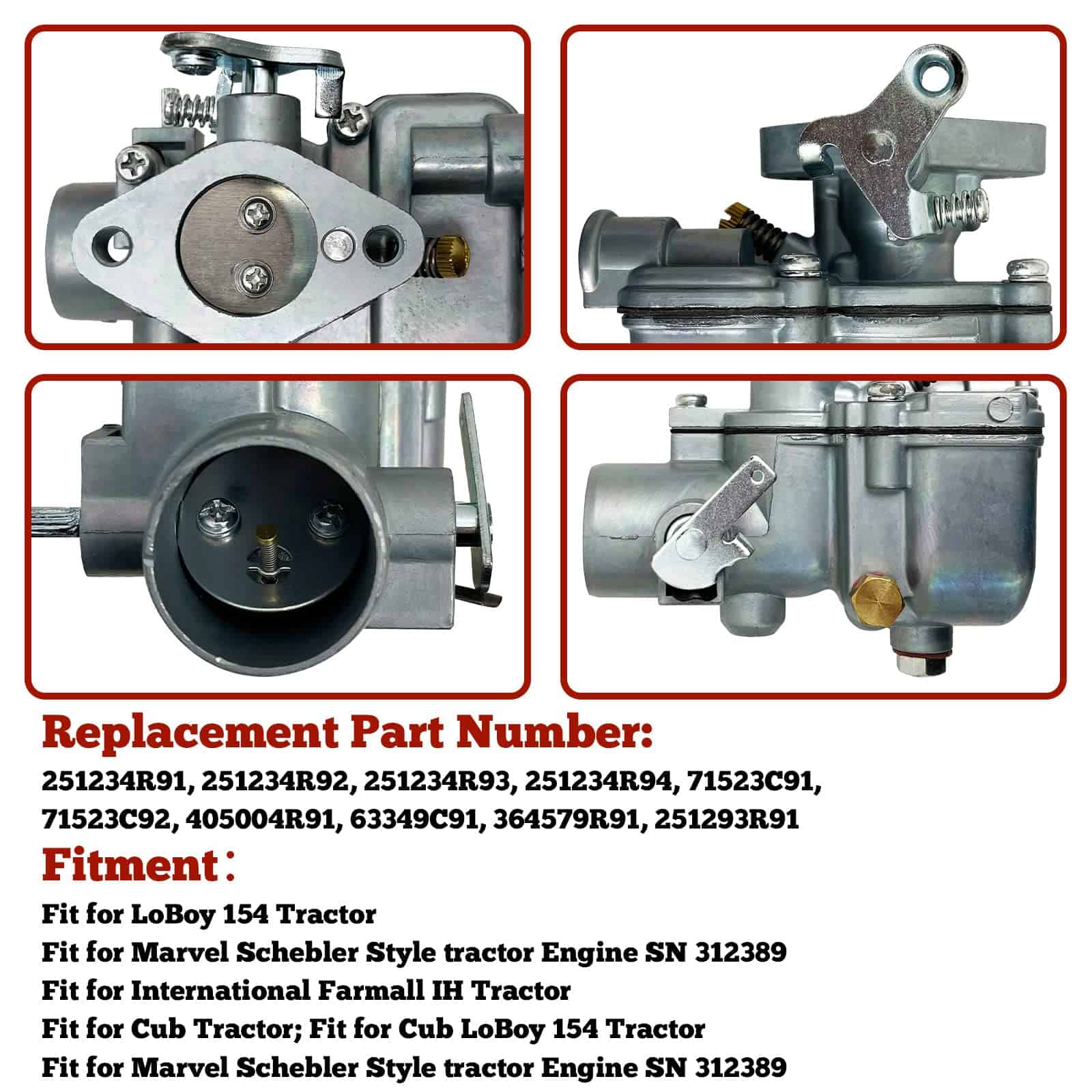 Carburador NewJ con Junta para Tractor International - Imagen 5