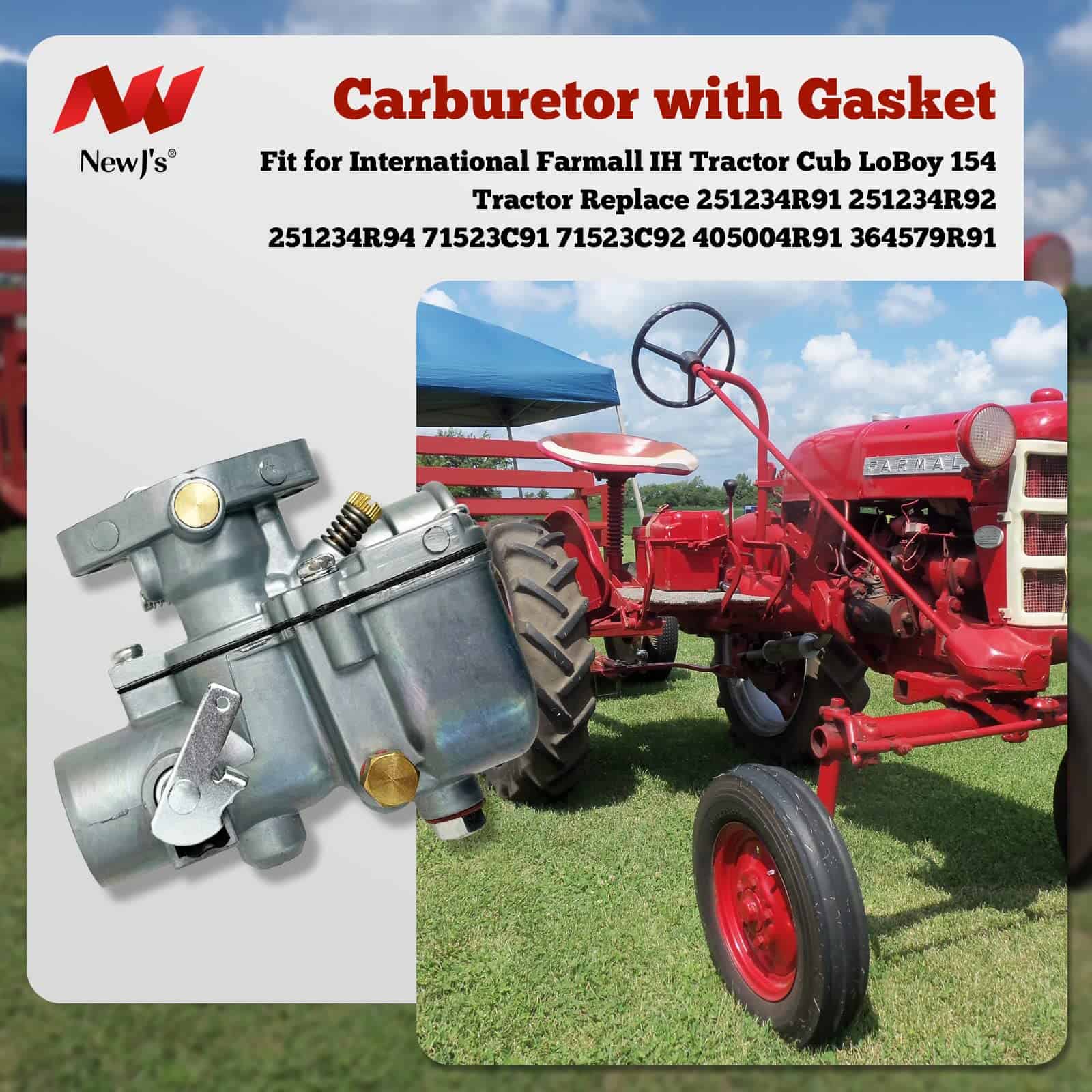 Carburador NewJ con Junta para Tractor International - Imagen 4