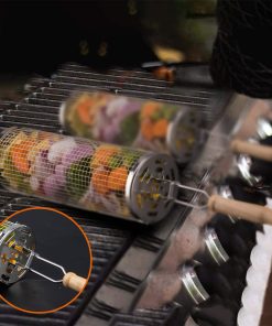Canasta de grill portátil rodante, 2 PCS Canasta de