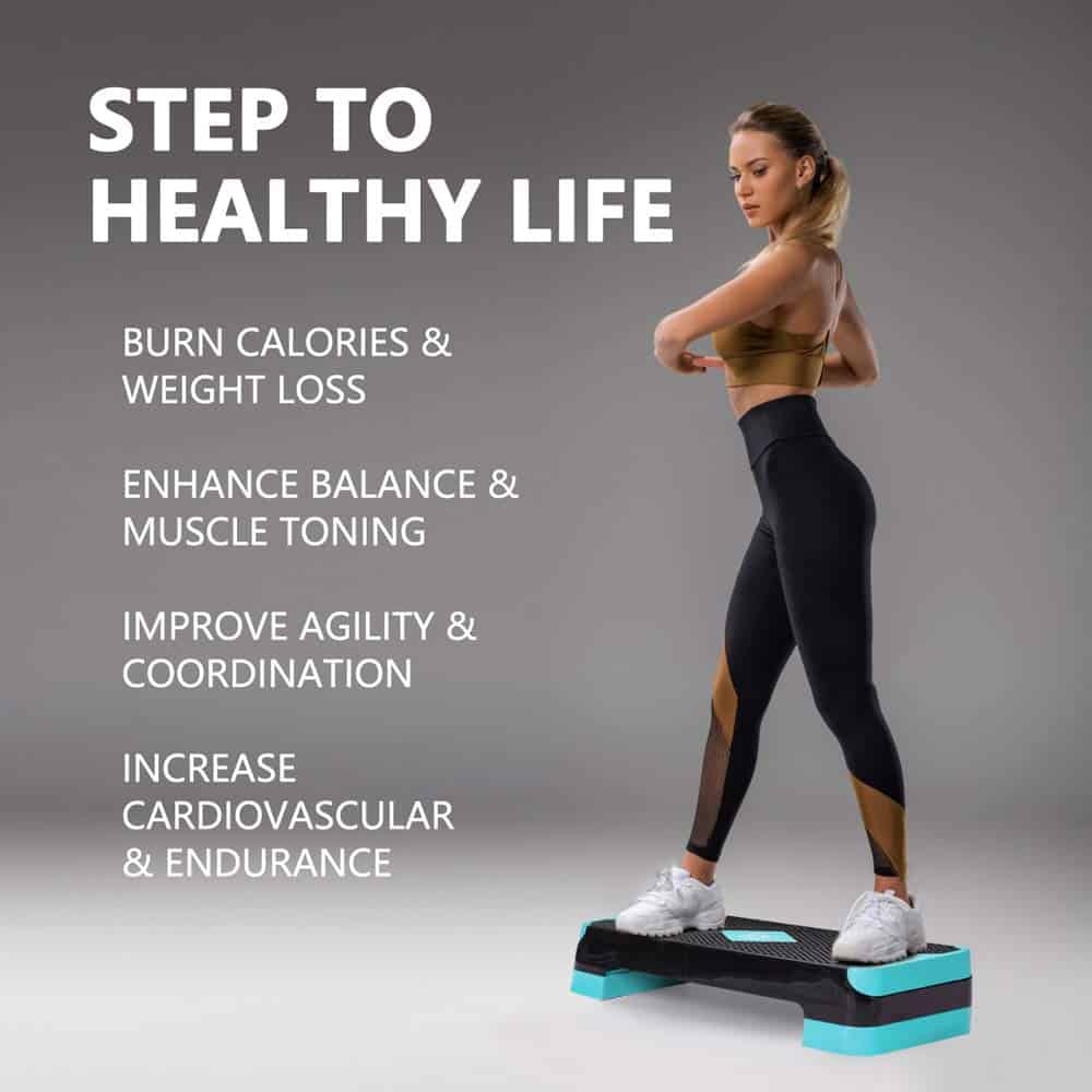 GYMMAGE Step Aeróbico Ajustable para Entrenamiento, - Imagen 7