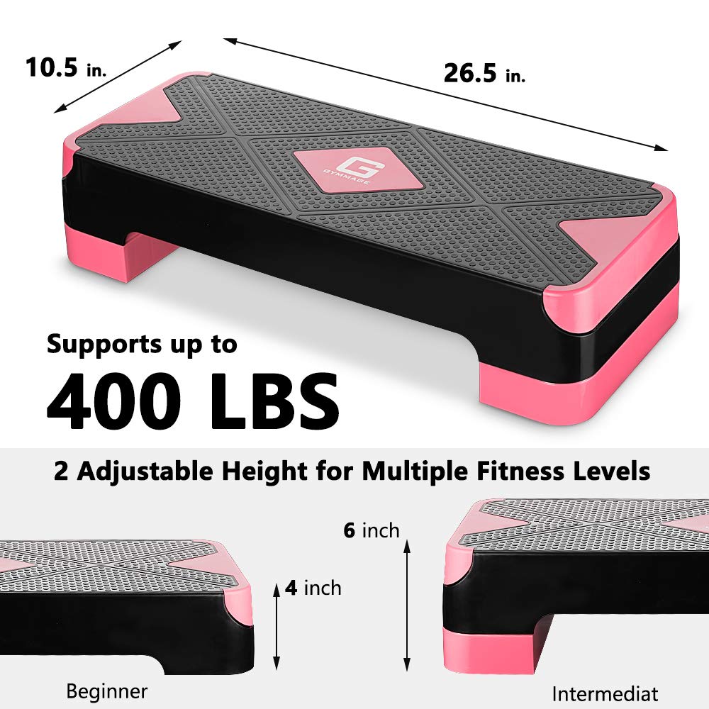 Aeróbicos Ajustable GYMMAGE Stepper, Plataforma de - Imagen 5