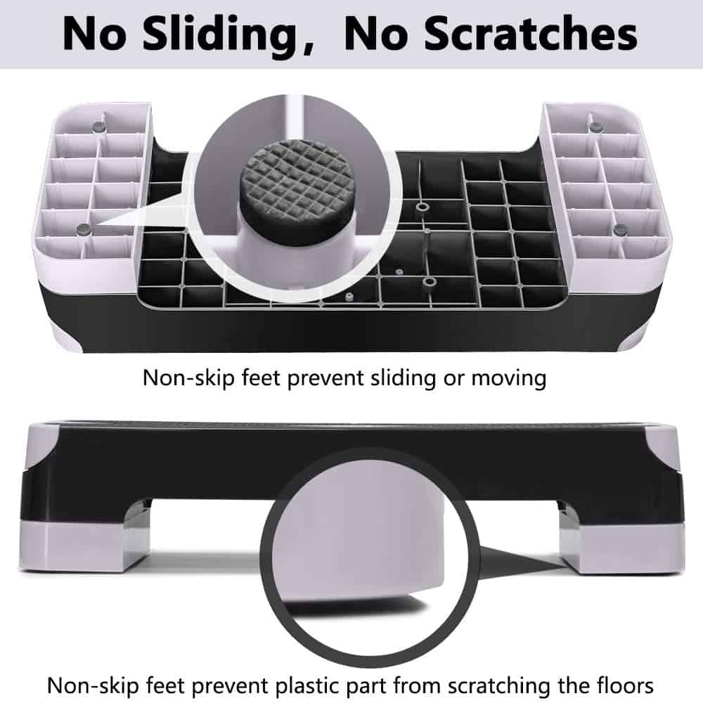 GYMMAGE Adjustable Workout Aerobic Stepper, Plataforma de - Imagen 6