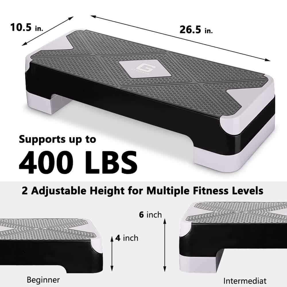 GYMMAGE Adjustable Workout Aerobic Stepper, Plataforma de - Imagen 5