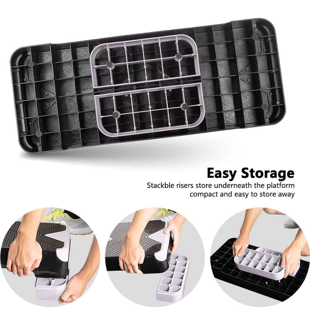 GYMMAGE Adjustable Workout Aerobic Stepper, Plataforma de - Imagen 4
