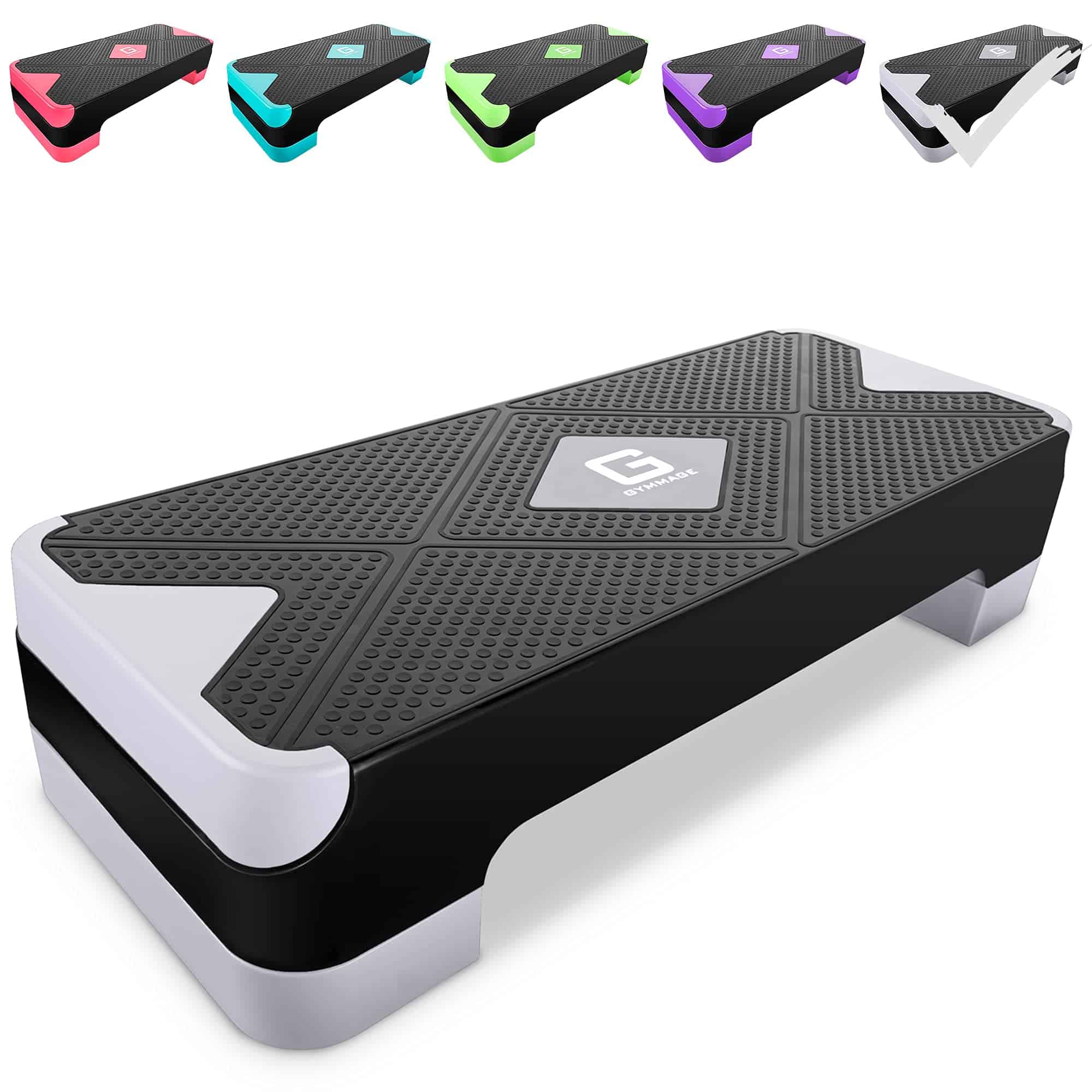 GYMMAGE Adjustable Workout Aerobic Stepper, Plataforma de