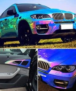 XhuangTech Holográfico Rainbow Neo Chrome Car Vinyl Wrap