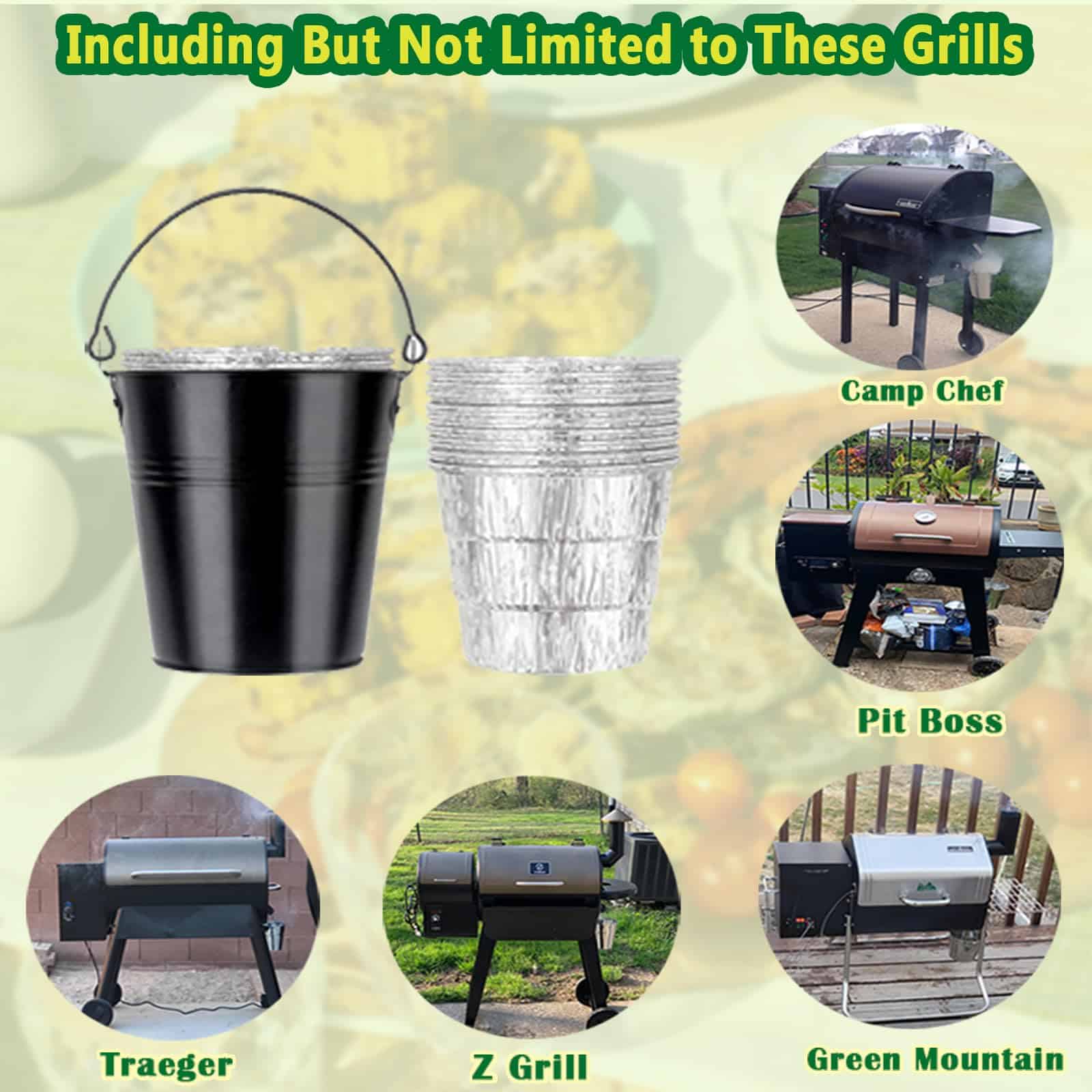 Pellet Smoker Grill Drip Grease Bucket con 20-Pack Bolsas - Imagen 3