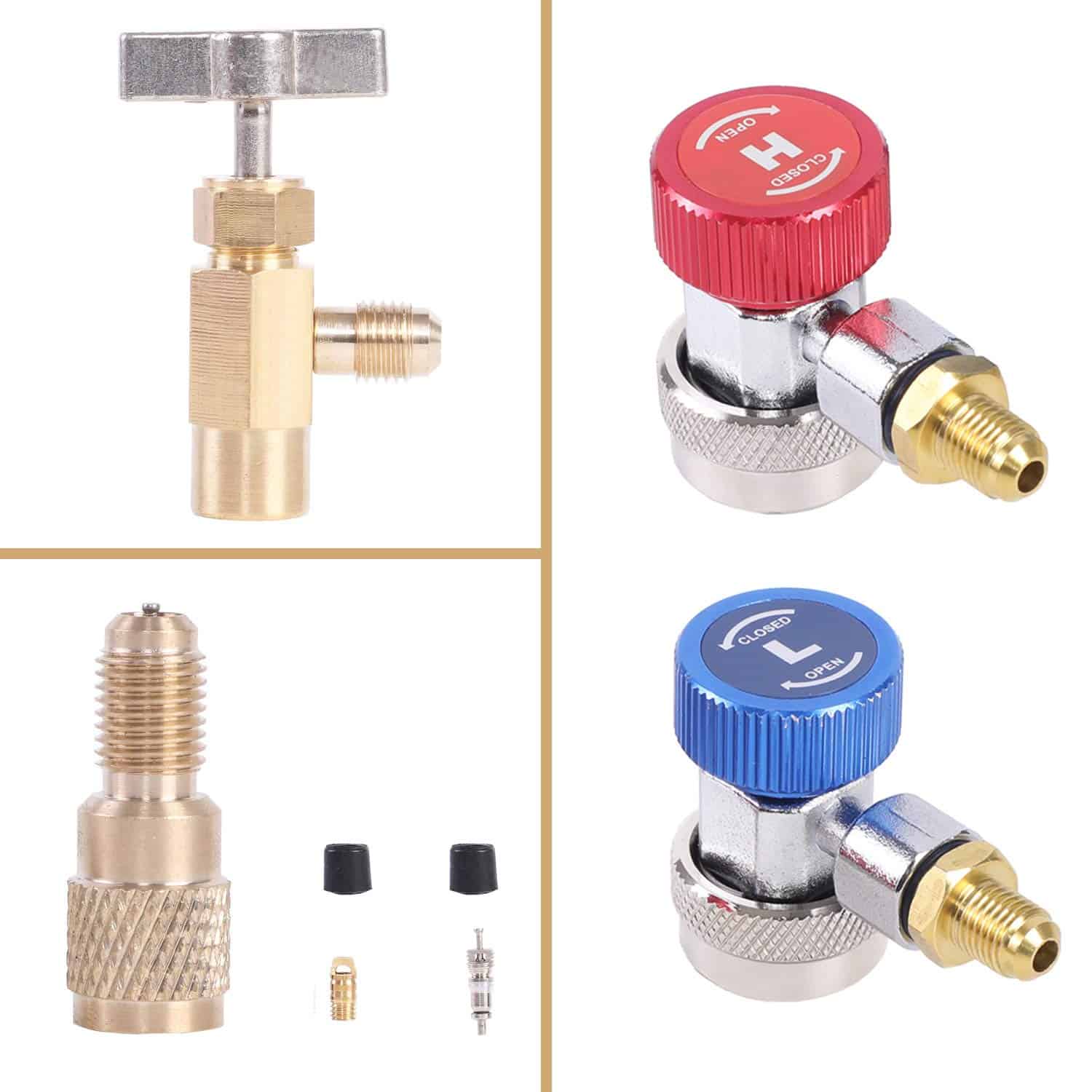 JIFETOR Juego de Manifold de AC de 3 Vías, Herramienta de - Imagen 10