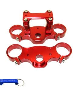 Set de Abrazadera Triple de Aluminio CNC Rojo 45/48-22mm
