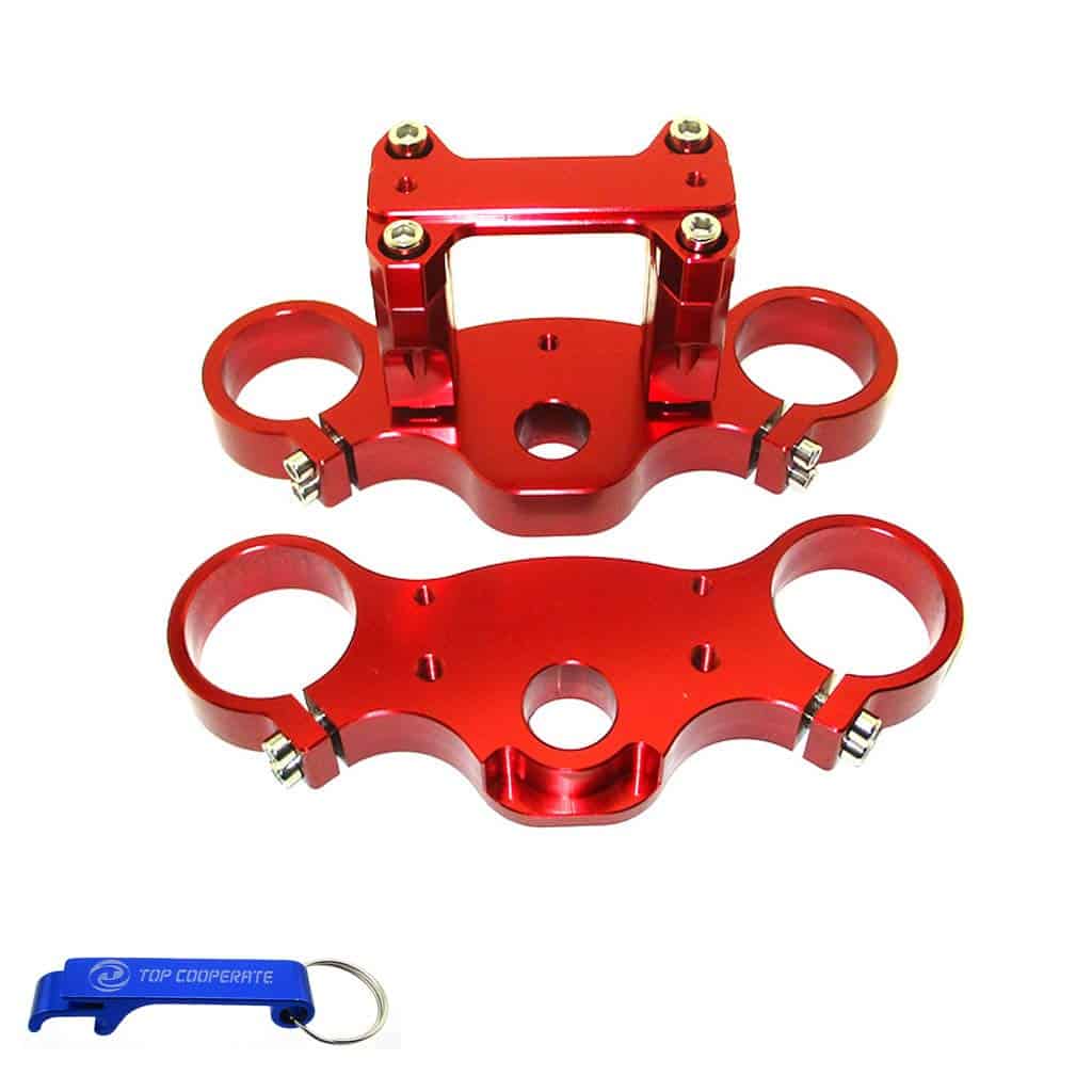 Set de Abrazadera Triple de Aluminio CNC Rojo 45/48-22mm