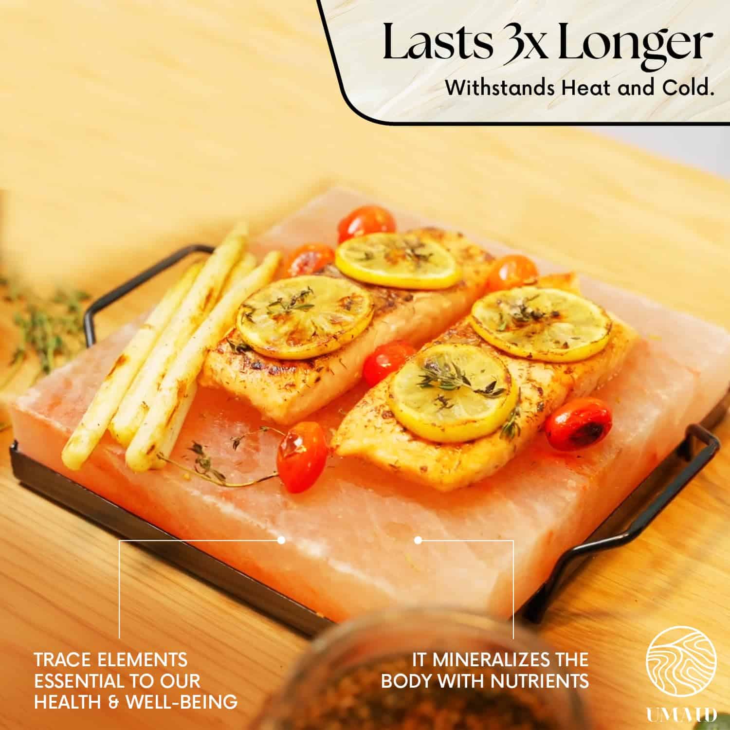 Placa de Cocina de Sal del Himalaya UMAID 8x8x1.5 para - Imagen 6