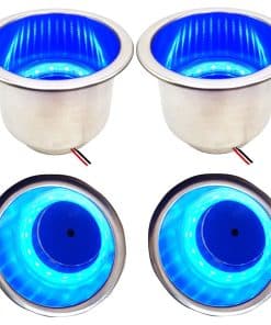 Portavasos LED Marino de Acero Inoxidable con Desagüe para