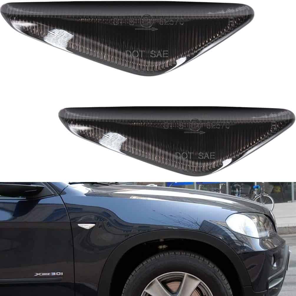 Lámpara de marcador lateral LED dinámico con lente ahumada