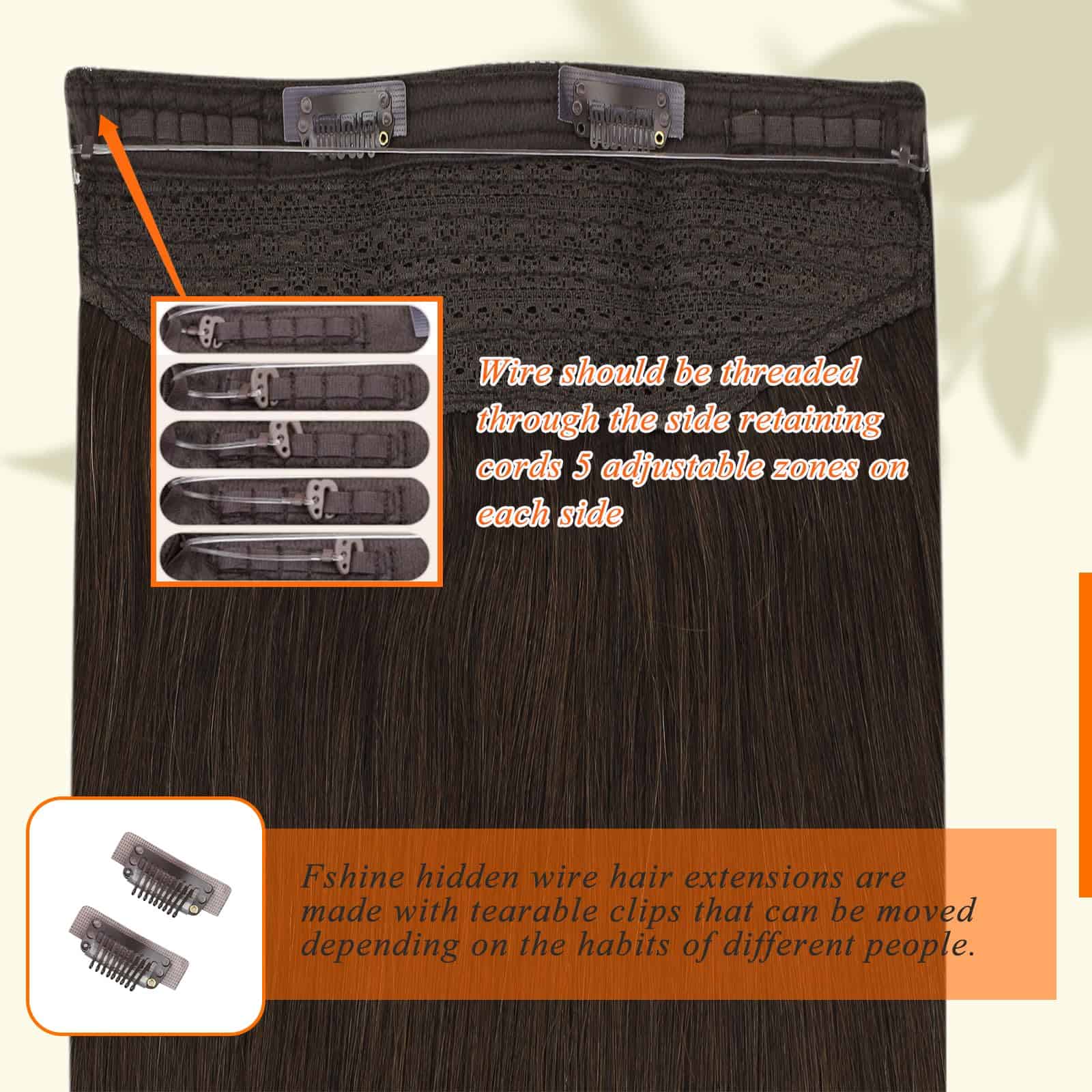 Extensiones de Cabello de Línea Invisible Fshine 16 - Imagen 4