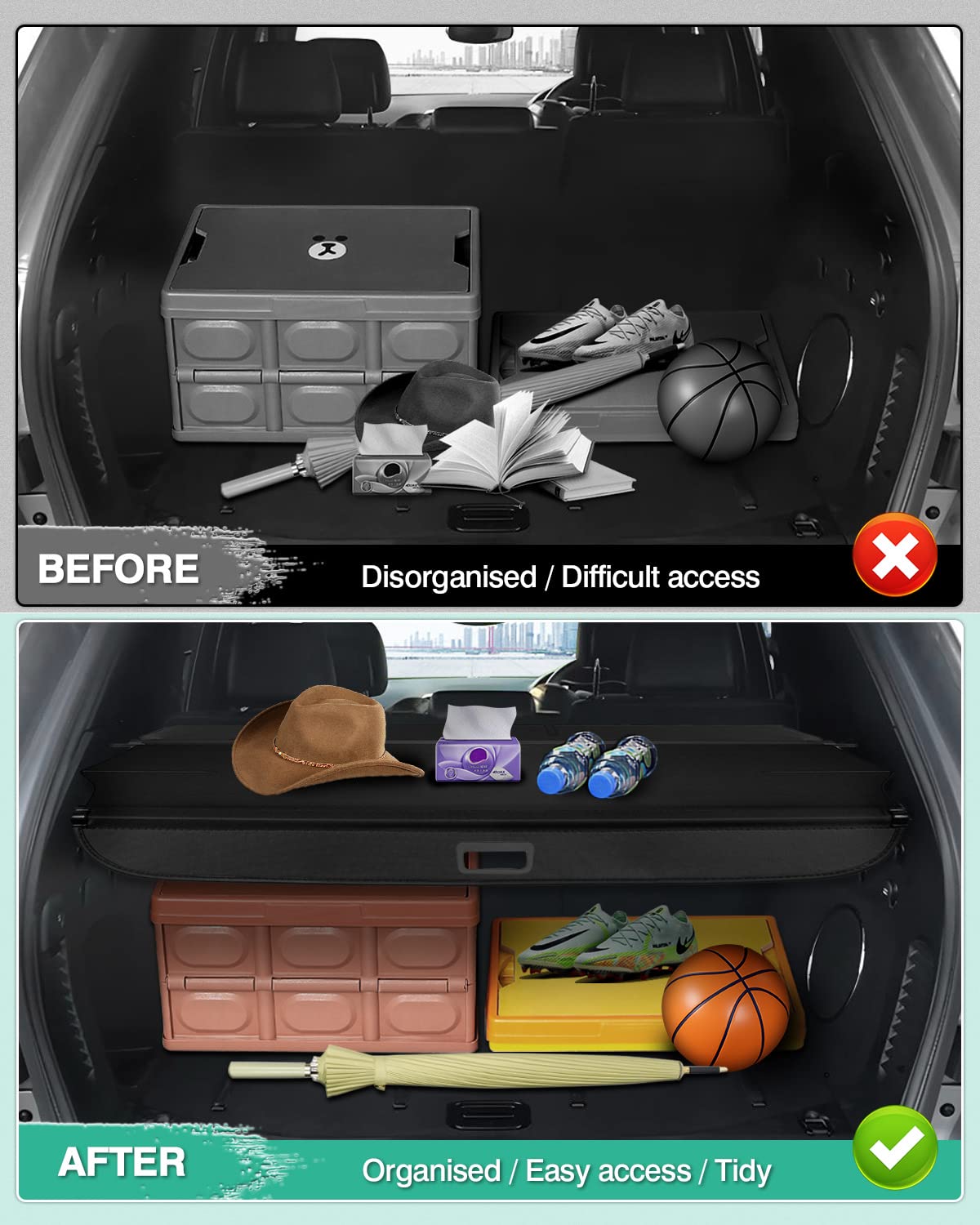 Cubierta de carga para Jeep Cherokee 2014-2018 Accesorios - Imagen 4