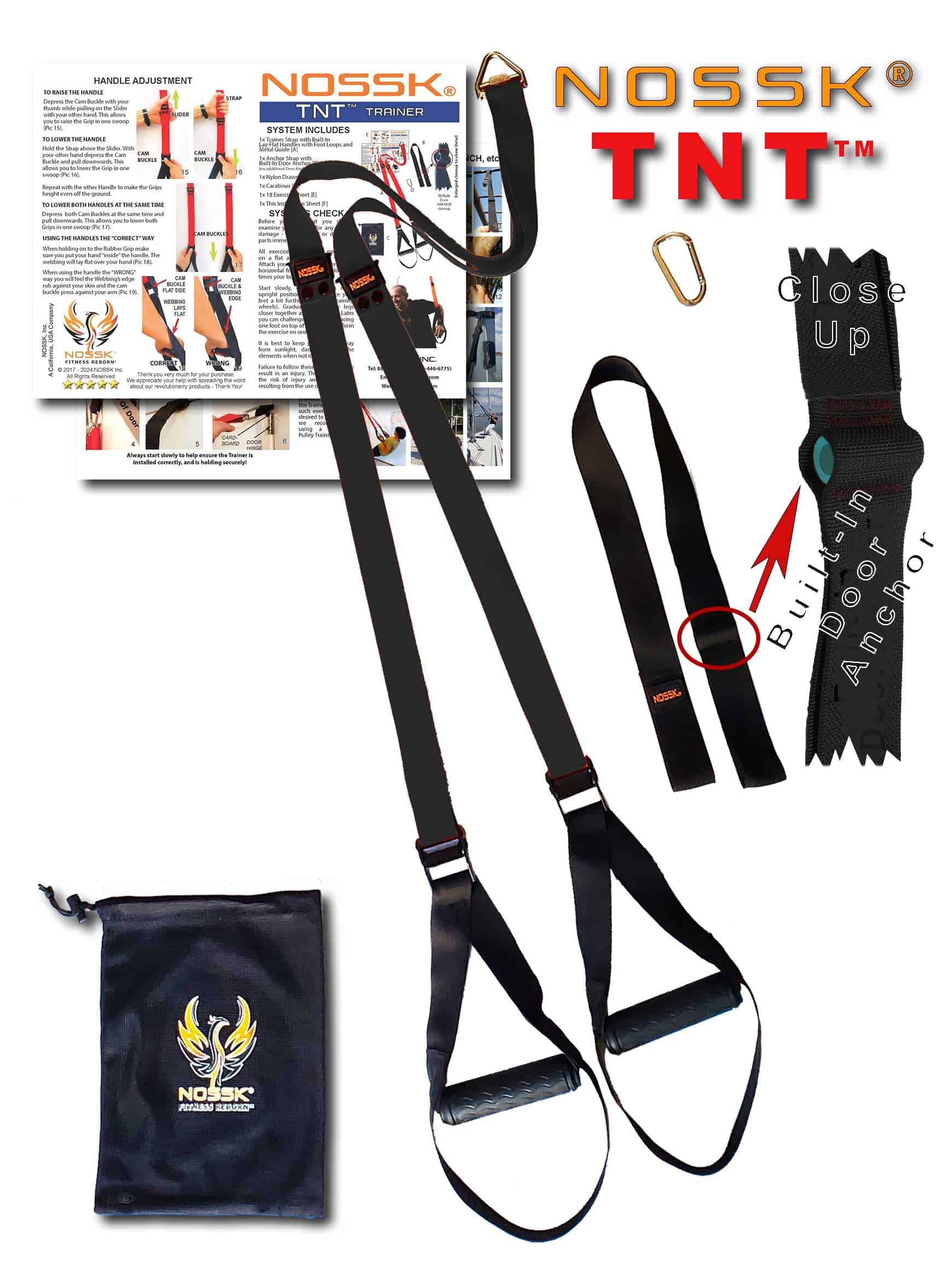 NOSSK TNT PRO Suspension Fitness Trainer (Negro) - Imagen 3