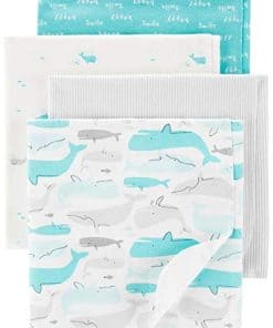 Mantas para Recién Nacidos Carter's Unisex, Paquete de 4,