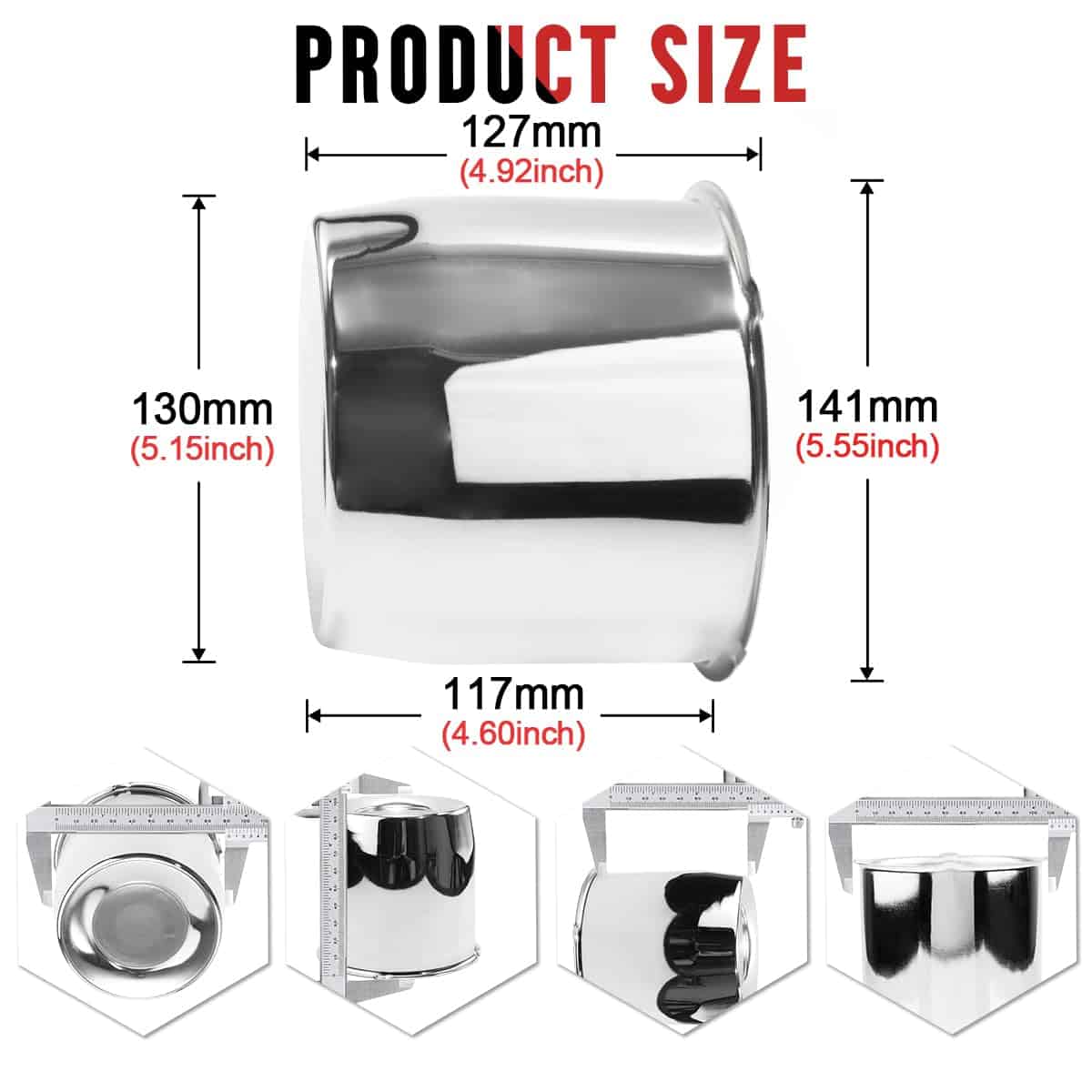 Tapas de centro de rueda para remolque RTrhinoTuning 5.15in - Imagen 3