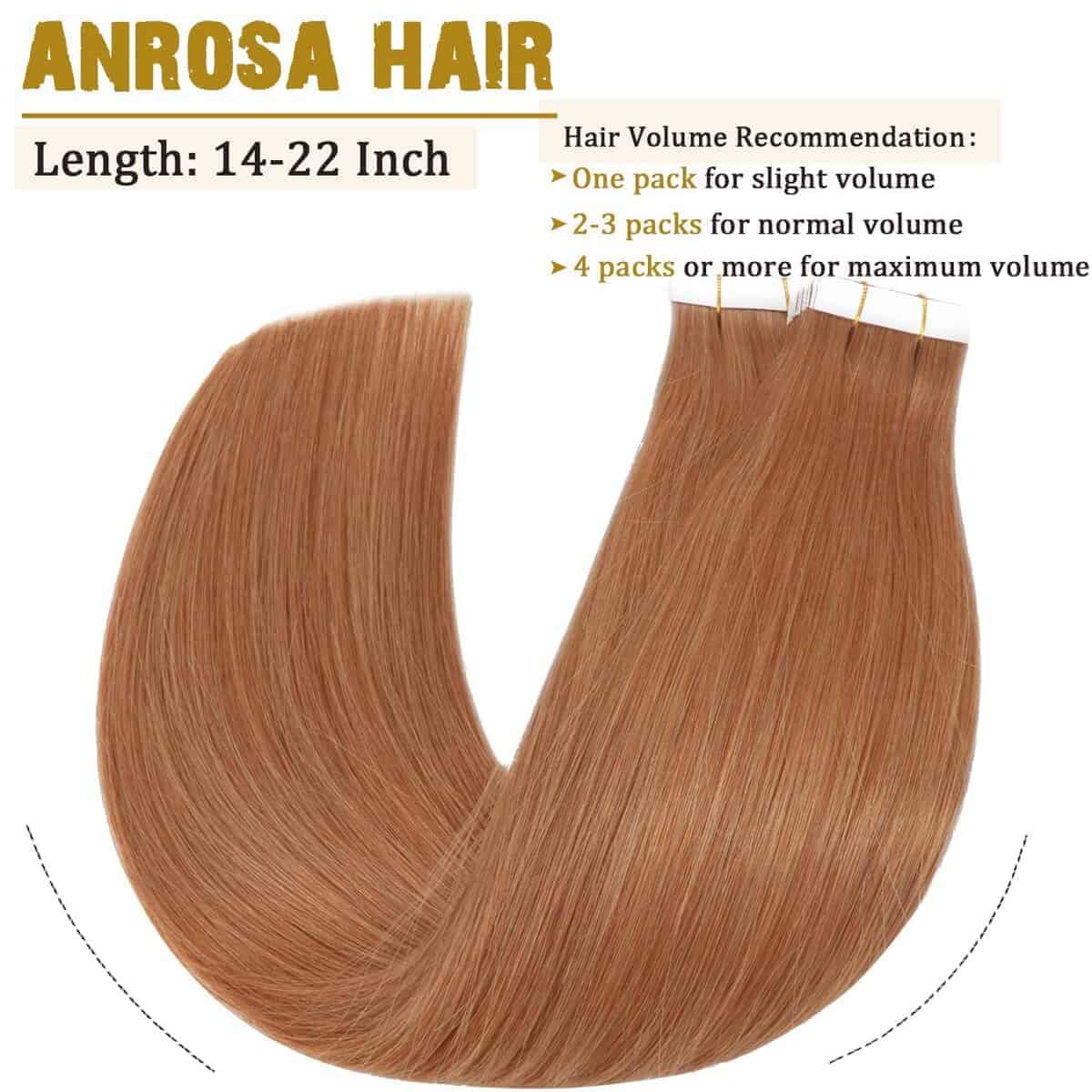 Extensiones de Cabello Adhesivas Anrosa de Cabello Humano - Imagen 6