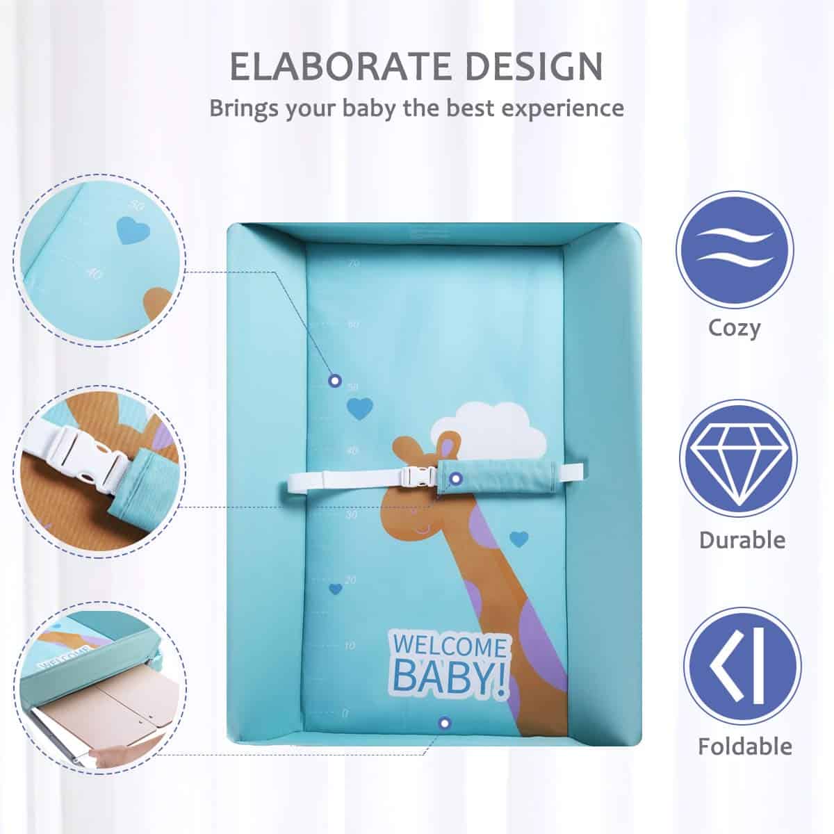 Mesa de Cambio de Pañales Portátil Plegable EGREE con - Imagen 7