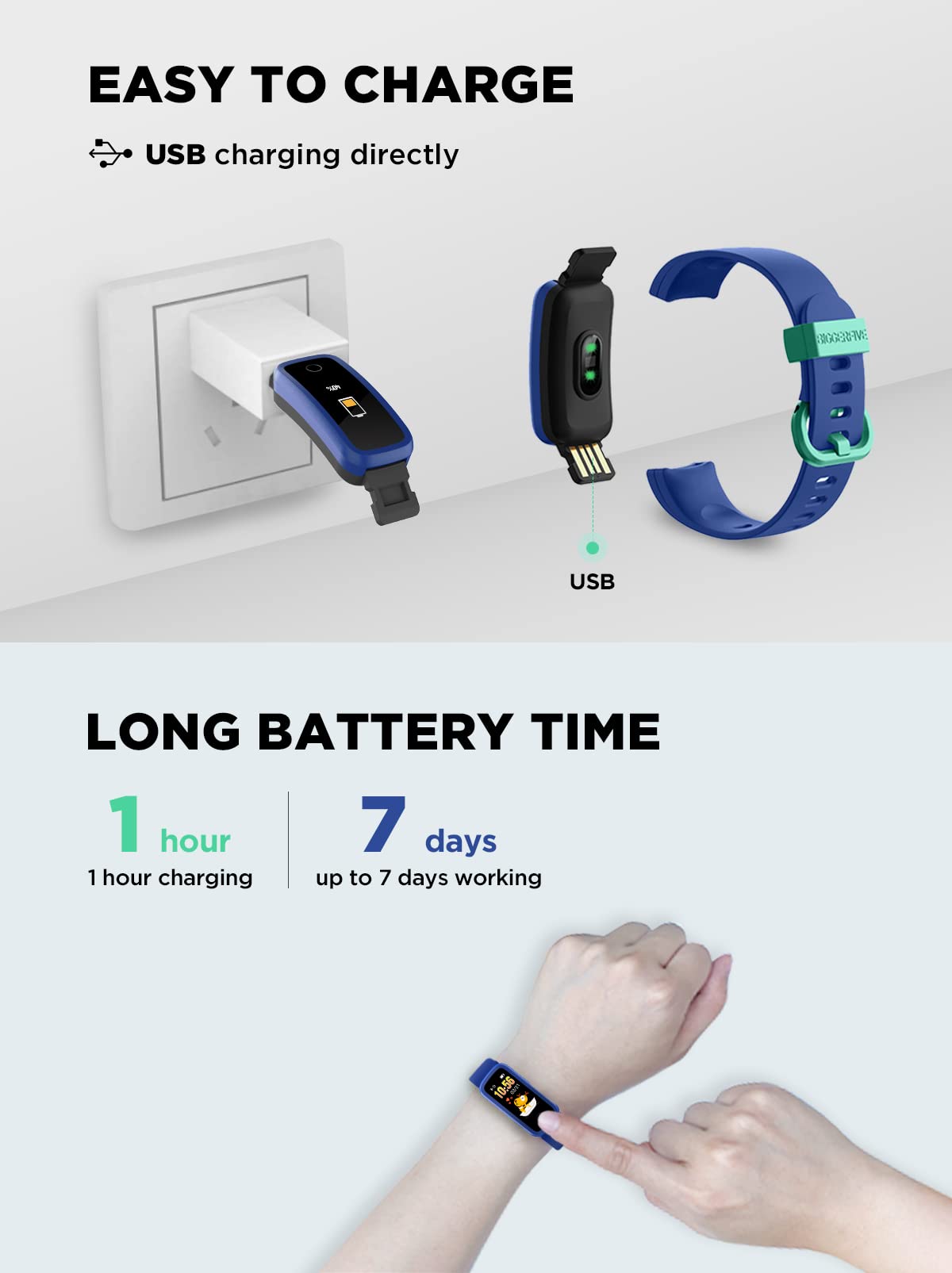 BIGGERFIVE Vigor Reloj Fitness para Niñas Niños Edades - Imagen 7