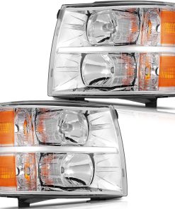 Conjunto de faros delanteros para Chevrolet -Cromo con refle
