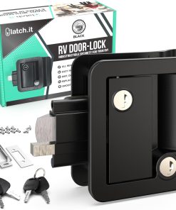 Cerradura de puerta de RV negra LATCH.IT | Manija de puerta
