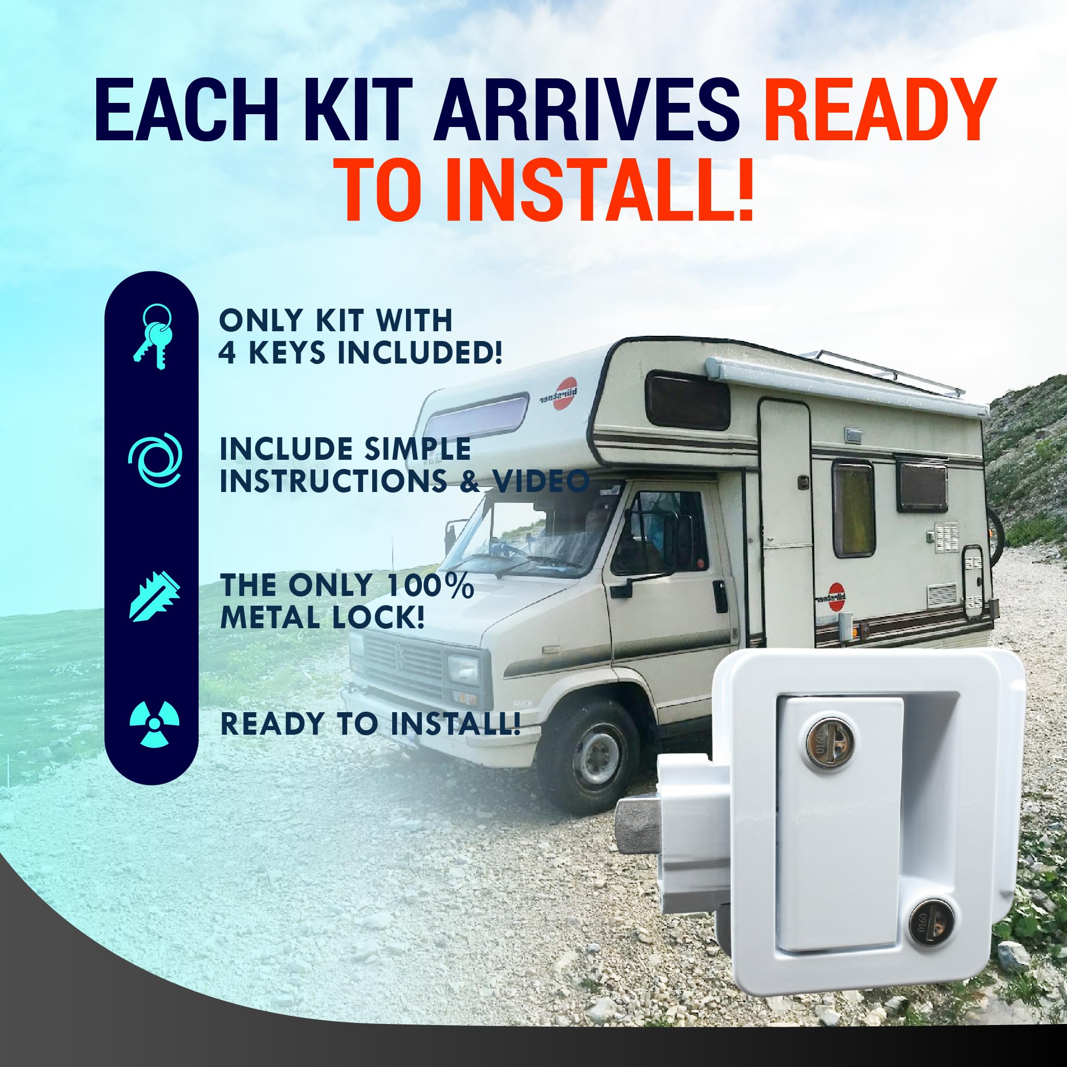 LATCH.IT Candado de Puerta Blanco de Repuesto para RV | - Imagen 6