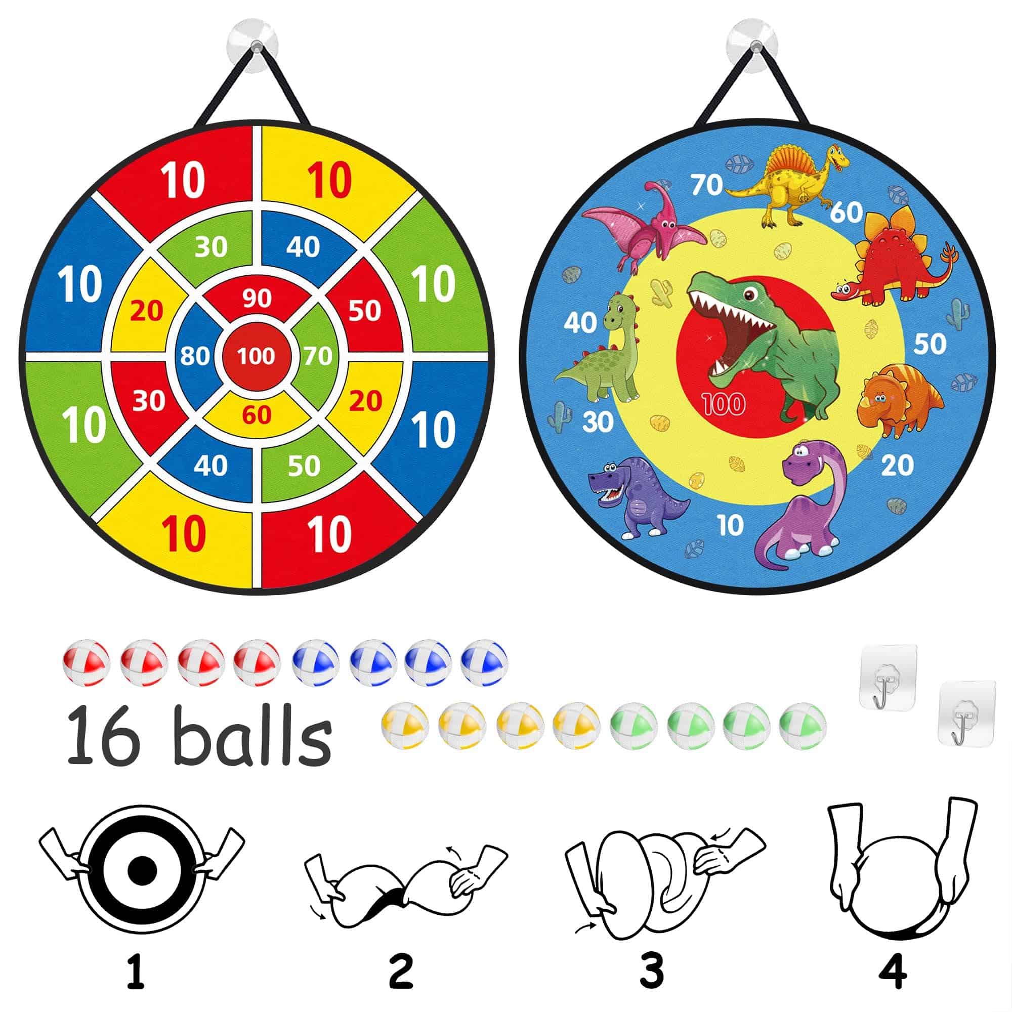Tablero de dardos TOMYOU de 26" para niños con 16 bolas - Imagen 5
